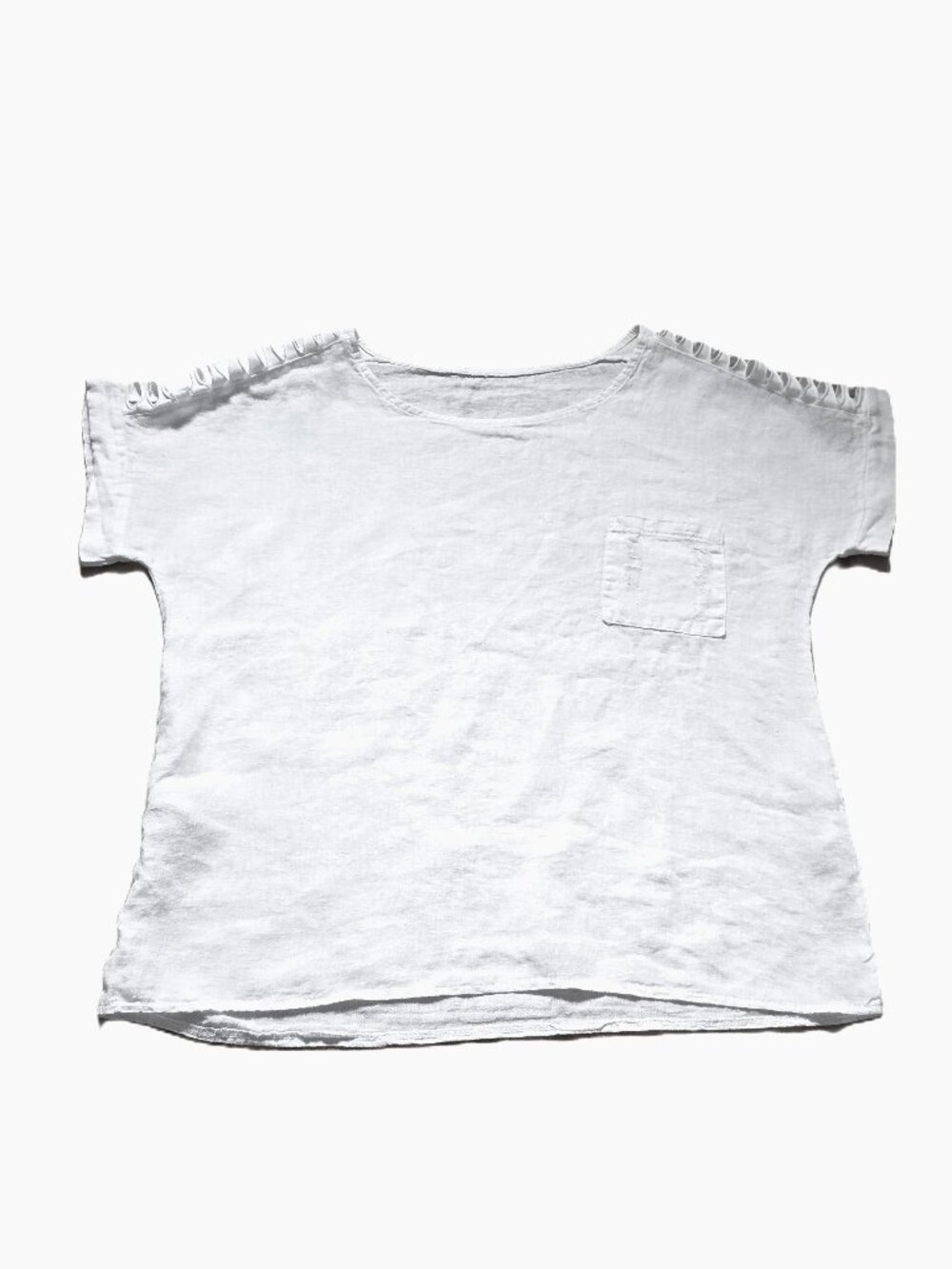 White Italian linen top L XL
